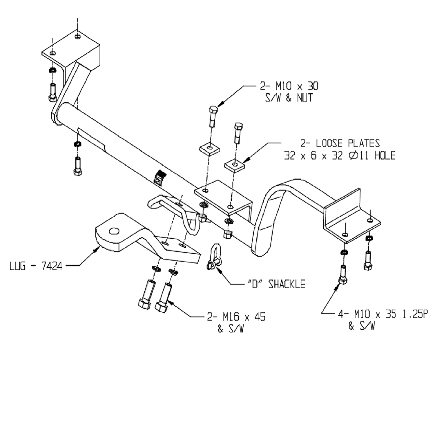 Toyota Starlet Hatch 05/1996 - 10/1999 - Towbar Kit