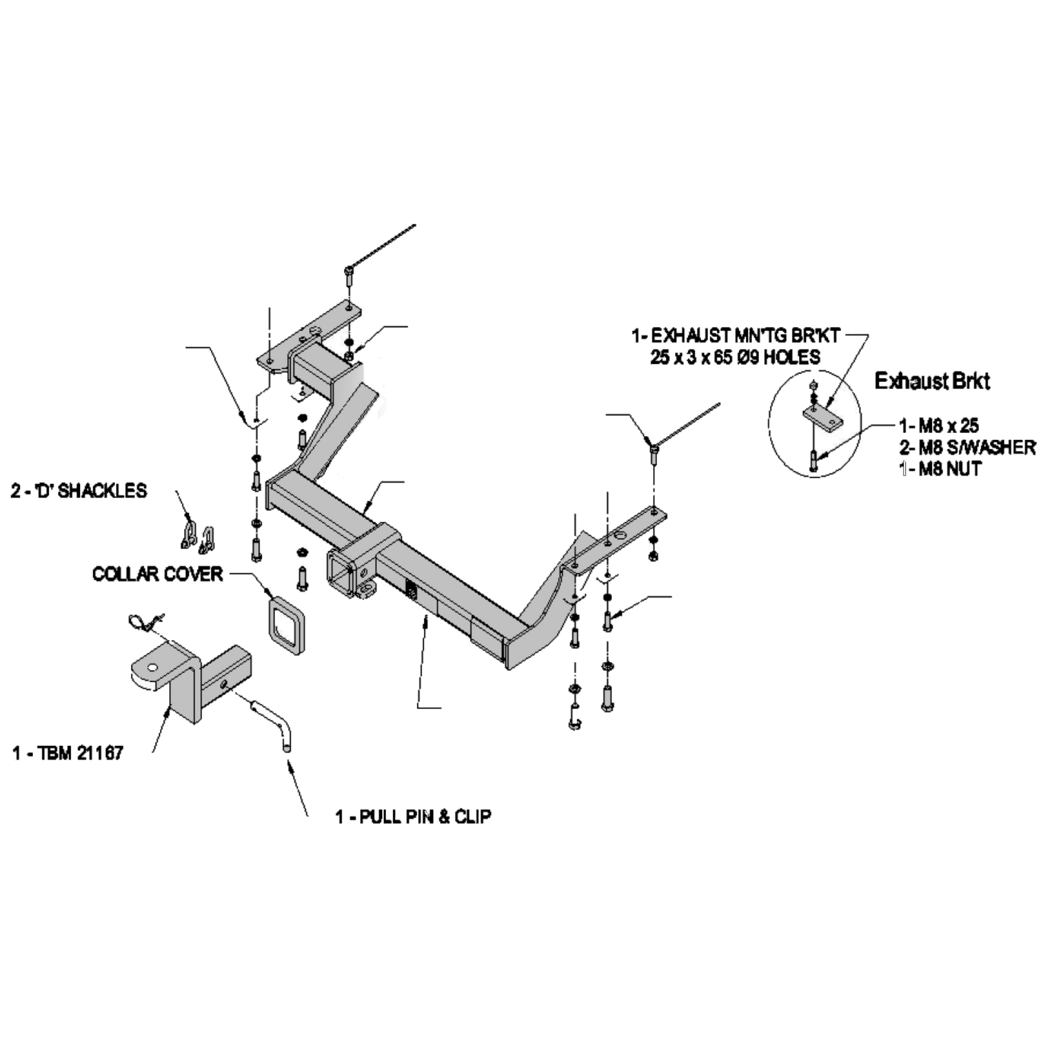 Kia Carnival People Mover 09/1999 - 12/2005 (Not Grand Carnival) - Towbar Kit