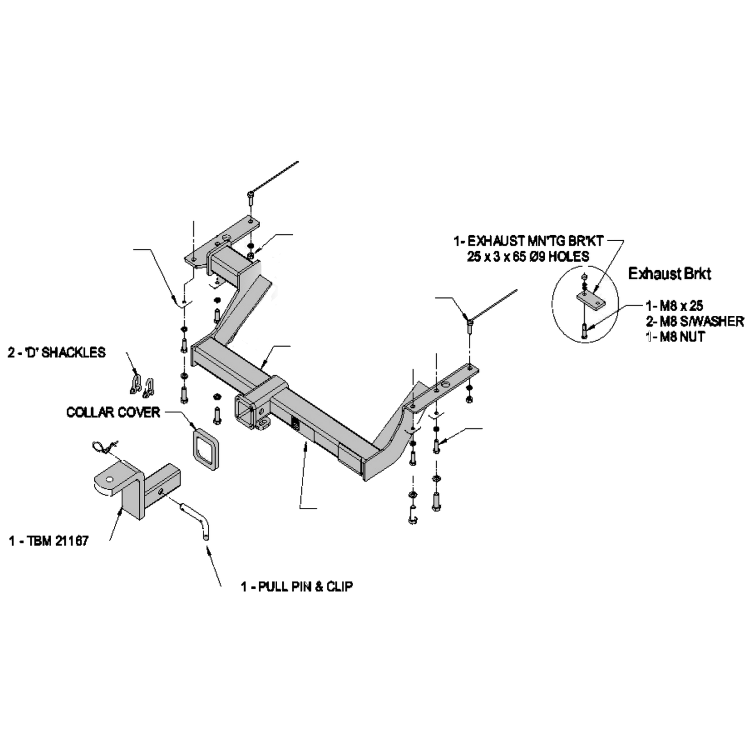 Kia Carnival People Mover 09/1999 - 12/2005 (Not Grand Carnival) - Towbar Kit