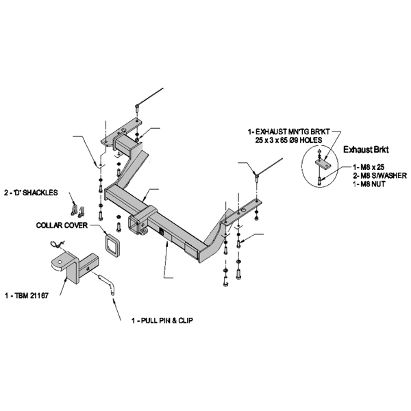 Kia Carnival People Mover 09/1999 - 12/2005 (Not Grand Carnival) - Towbar Kit