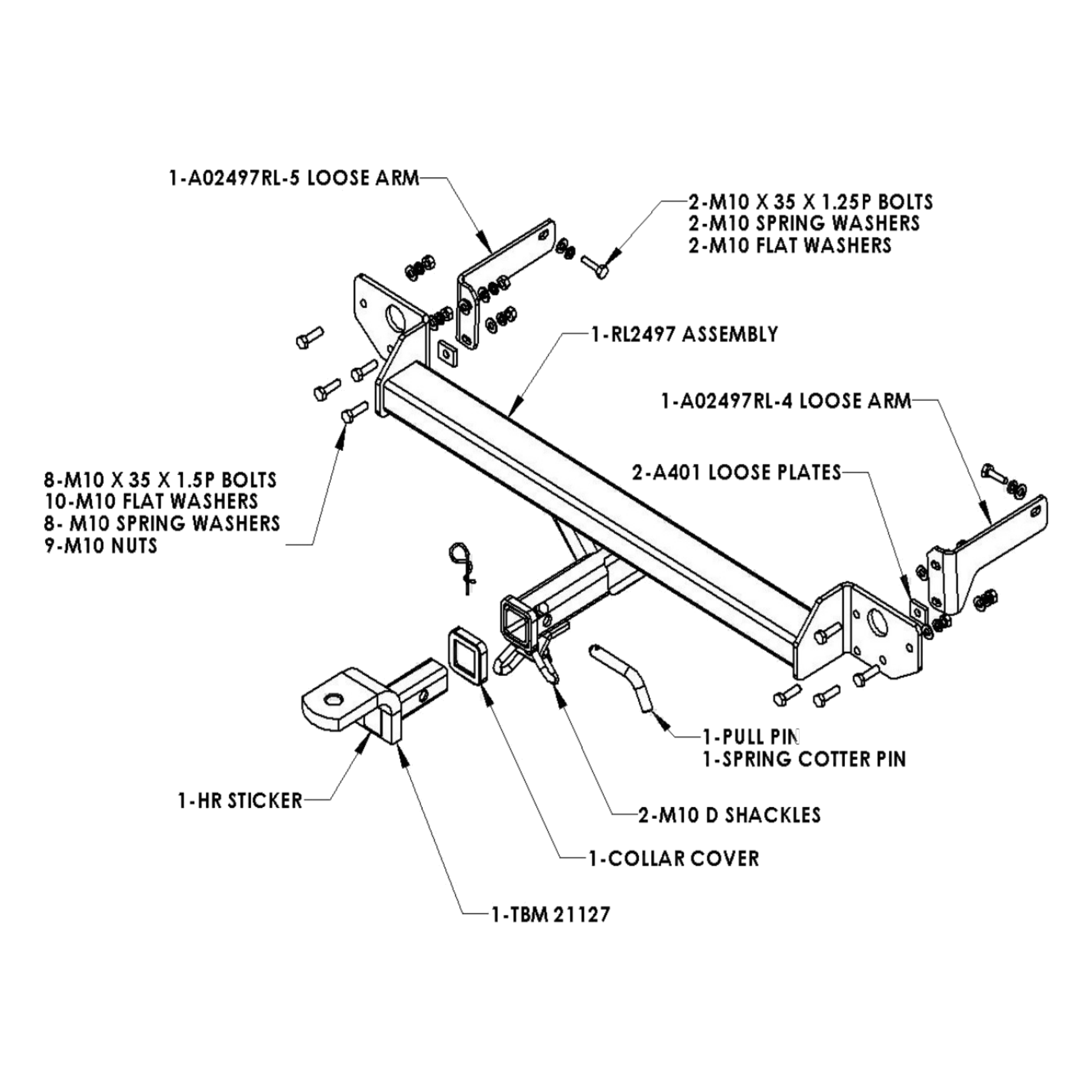 Kia Rondo People Mover 04/2008 - 05/2013 - Towbar Kit