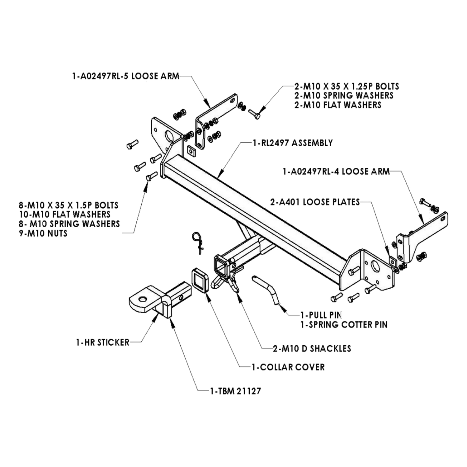 Kia Rondo People Mover 04/2008 - 05/2013 - Towbar Kit