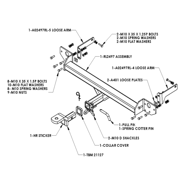Kia Rondo People Mover 04/2008 - 05/2013 - Towbar Kit