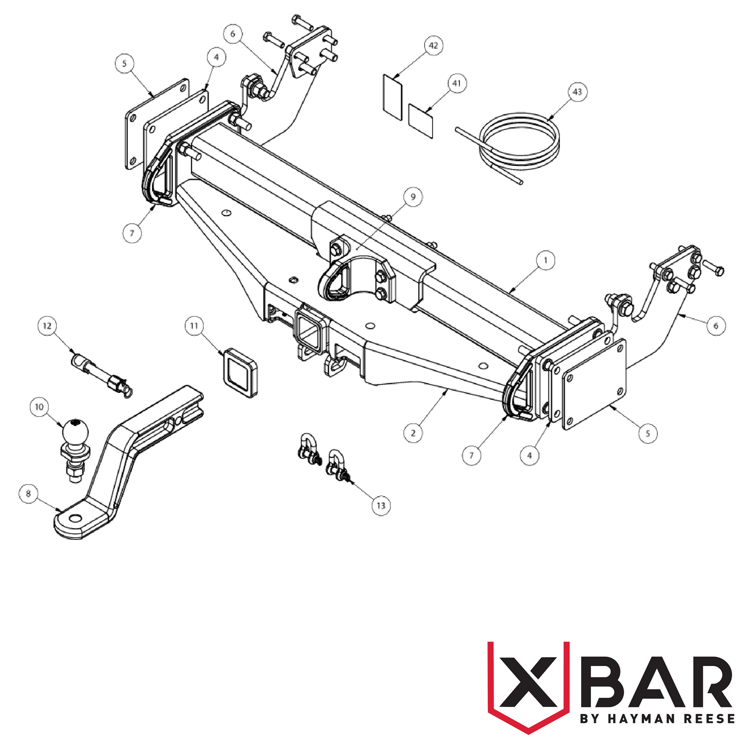 X-Bar Toyota LandCruiser 79 Series Cab Chassis 08/2012 - On - Towbar Kit