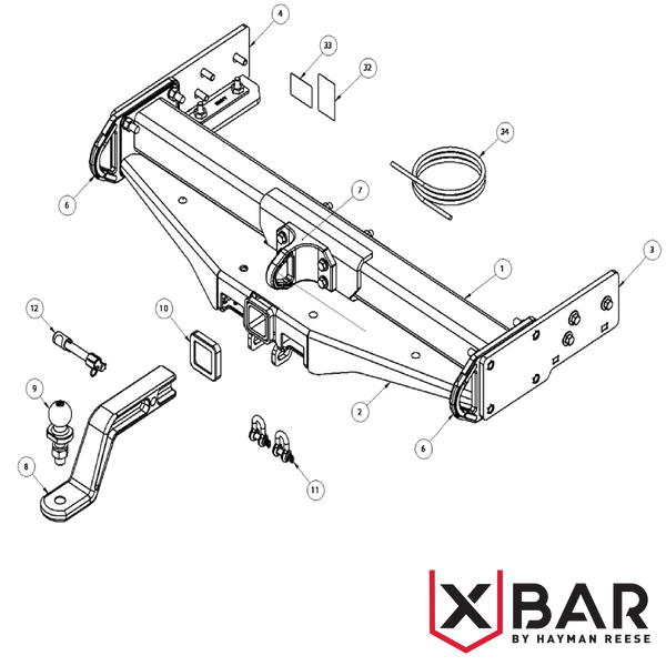 X-Bar Isuzu D-Max TF Cab Chassis No Bumper 06/2012 - 07/2020 - Towbar Kit