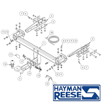 Exploded diagram of 03251RW towbar  and its components with Haymern Reese logo
