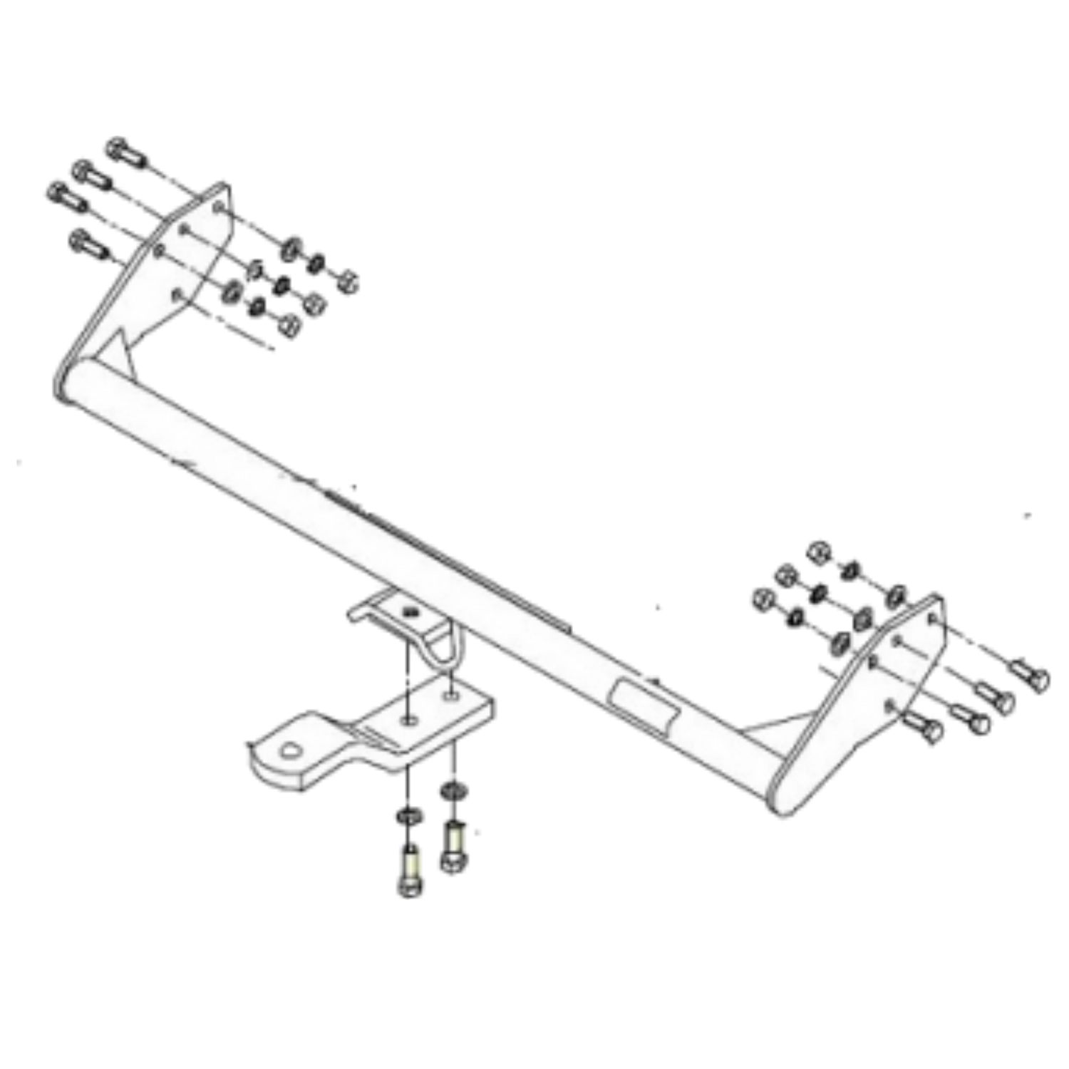 Mitsubishi Triton 2wd & 4wd Single Cab Cab Chassis No Bumper 08/2006 - 09/2009 - Towbar Kit