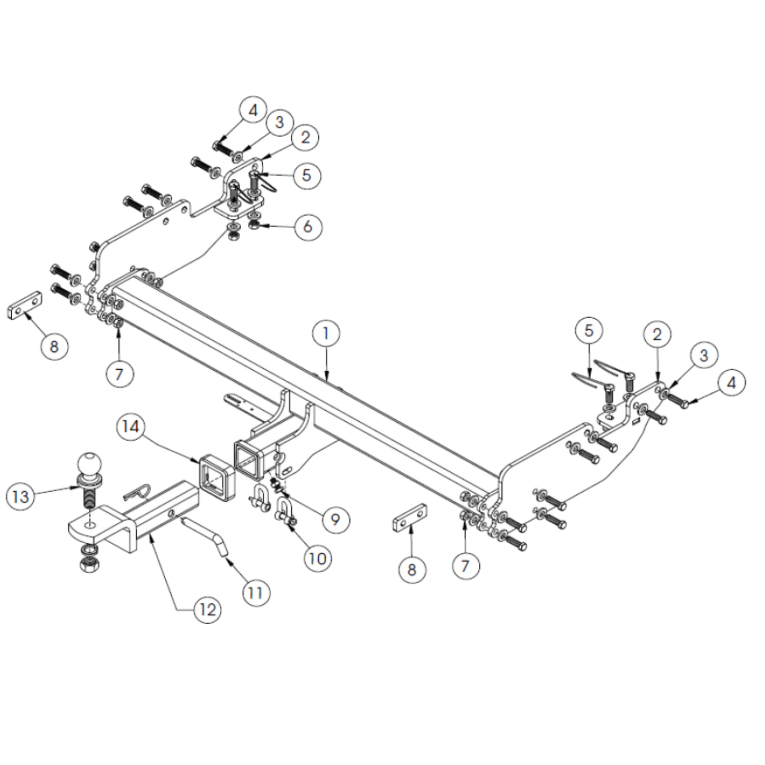 Toyota HiLux Cab Chassis Extended Tray 10/2025 - On - Towbar Kit