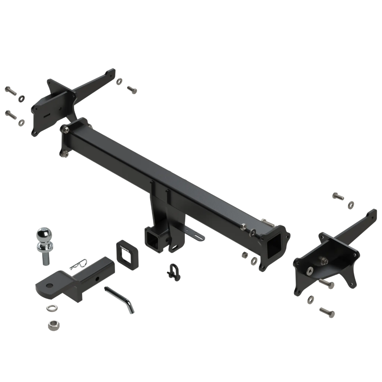 Exploded view of towbar components
