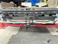 Fitting towbars to Volkswagen ID Buzz - with rear bumper removed for fitting.