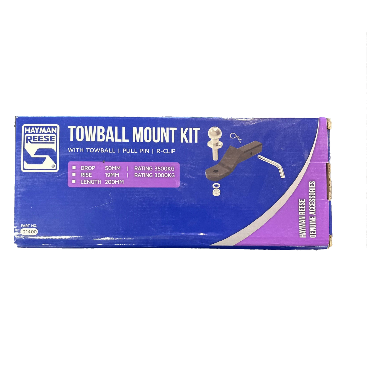 Ballmount Kit 50mm Drop, 19mm Rise, 200mm Long - 3500kg Hayman Reese