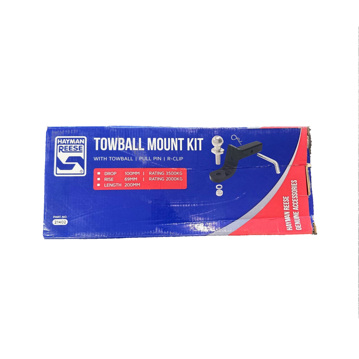 Ballmount Kit 100mm Drop, 69mm Rise, 200mm Long - 3500kg Hayman Reese