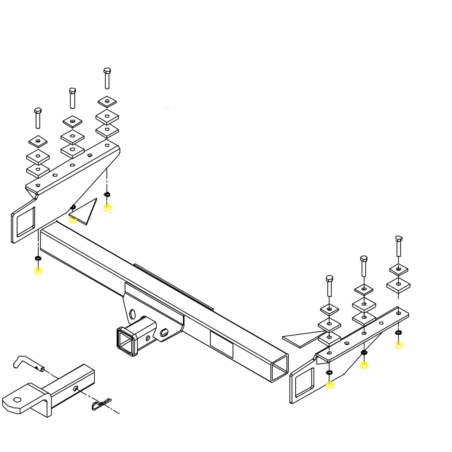 Truck Towbar Kit 2800kg (Receiver Under Cross Beam - Towbar Kit