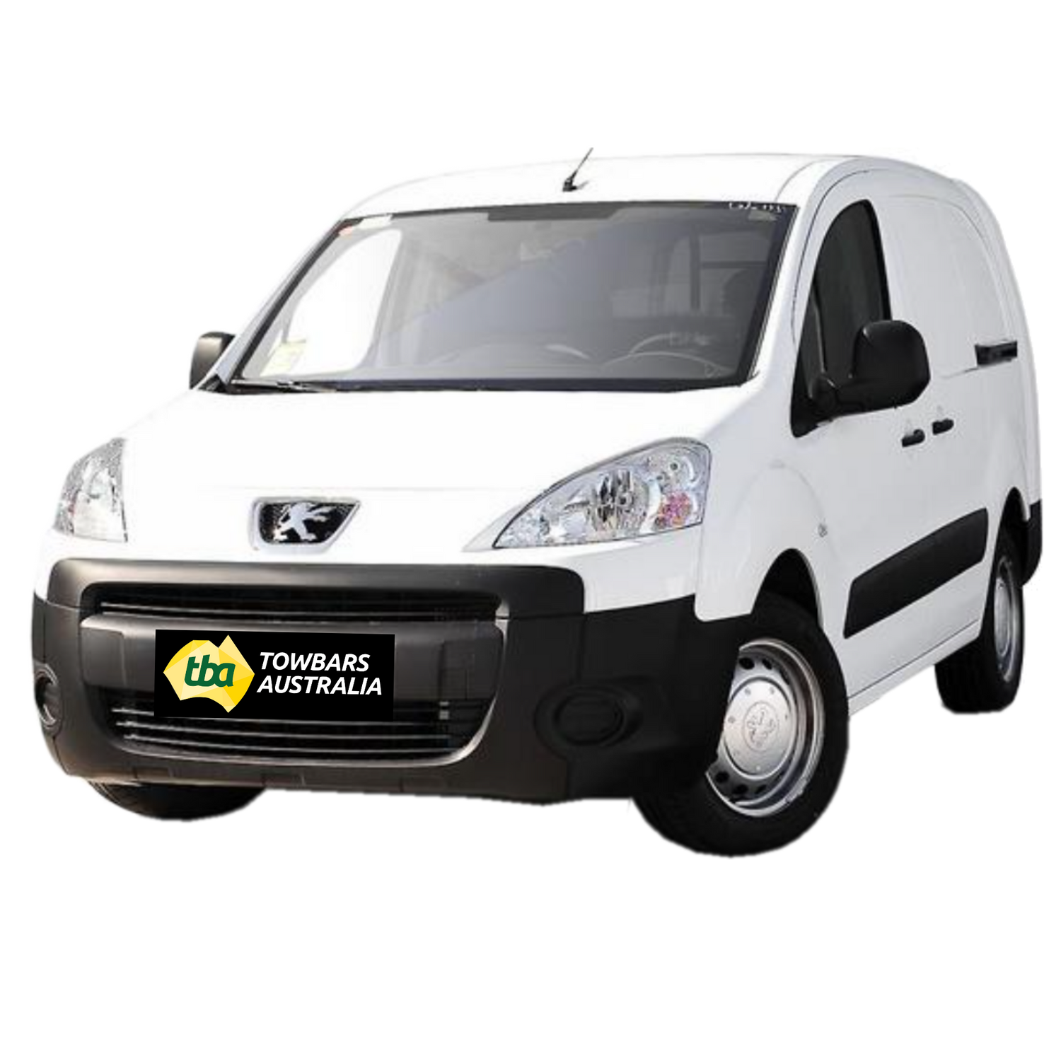 White van with a Towbars Australia logo on a white background