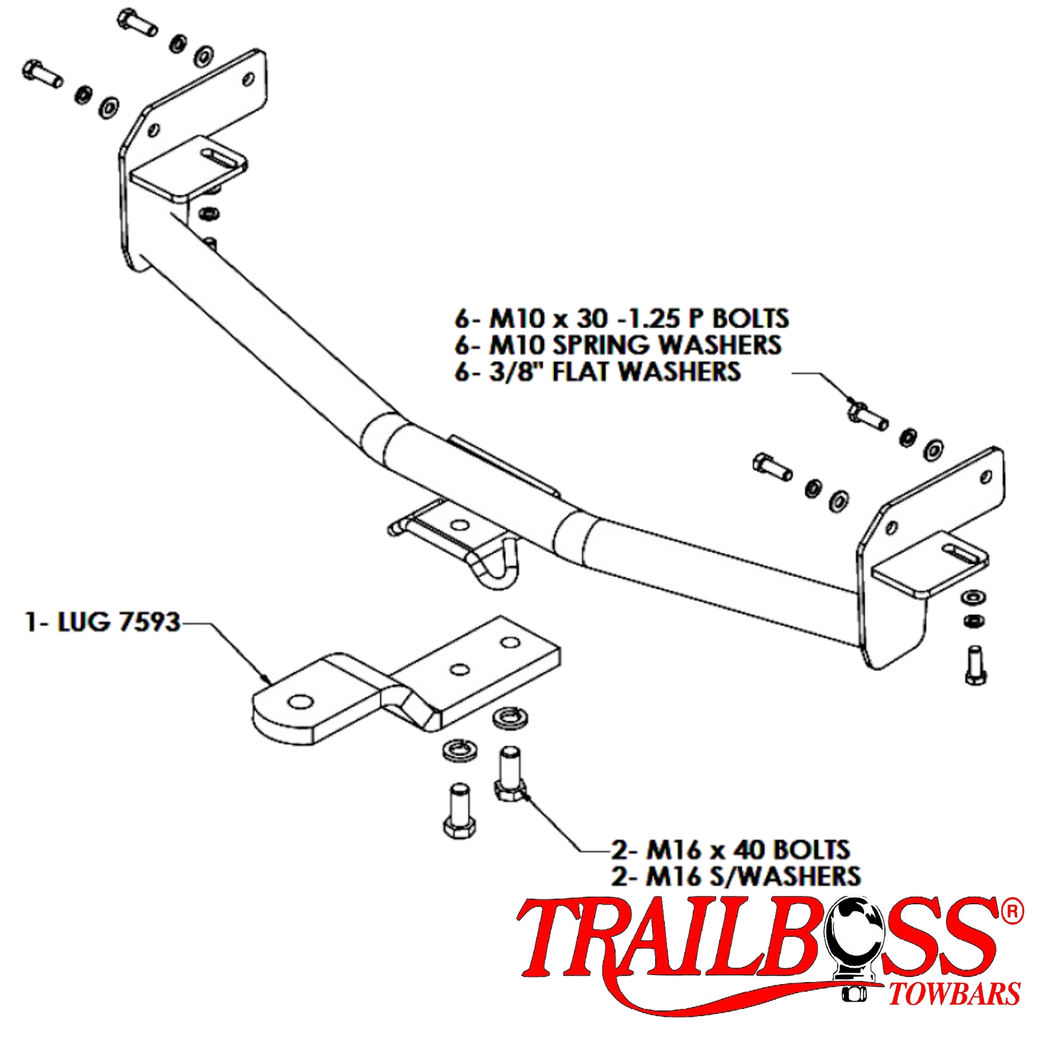 Mitsubishi Lancer CG CH Sedan 08/2002 - 09/2007 - Towbar Kit
