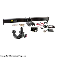 Towing hitch kit with various components on a white background