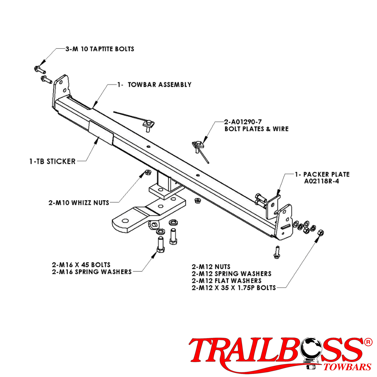Ford Falcon FG, FGX Sedan 06/2008 - 10/2016 - Towbar Kit