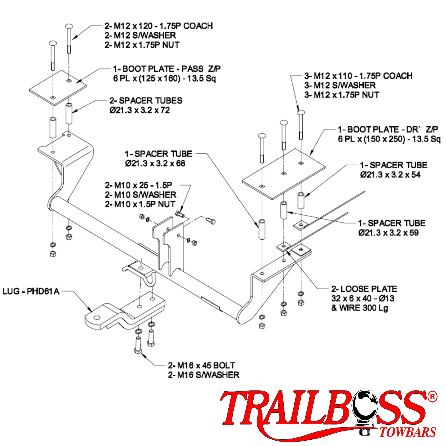 Holden Commodore VU-VZ (Inc S, SS) Tub Body 01/2001 - 09/2007 - Towbar Kit