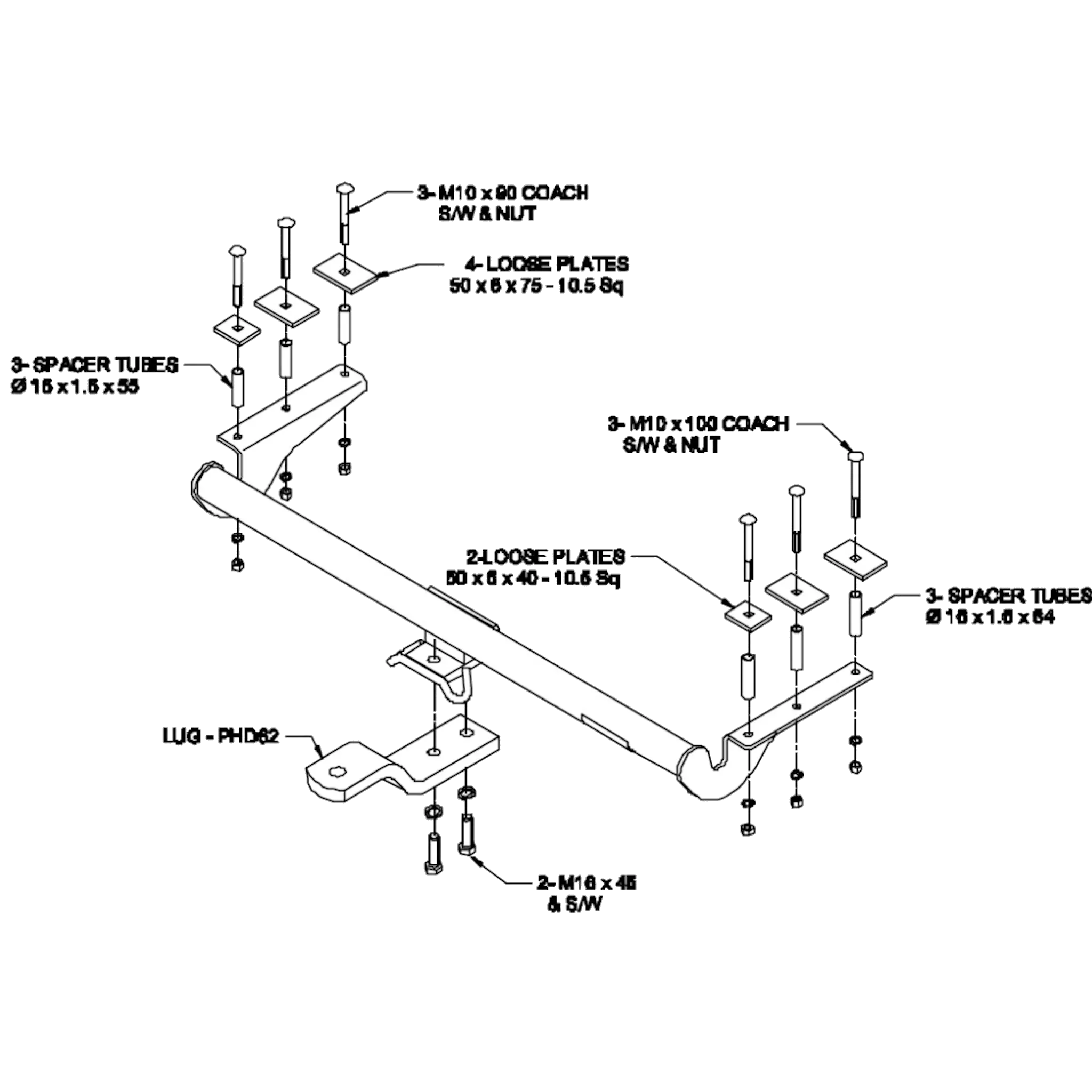 Holden Astra TS Convertible 09/1998 - 07/2004 - Towbar Kit