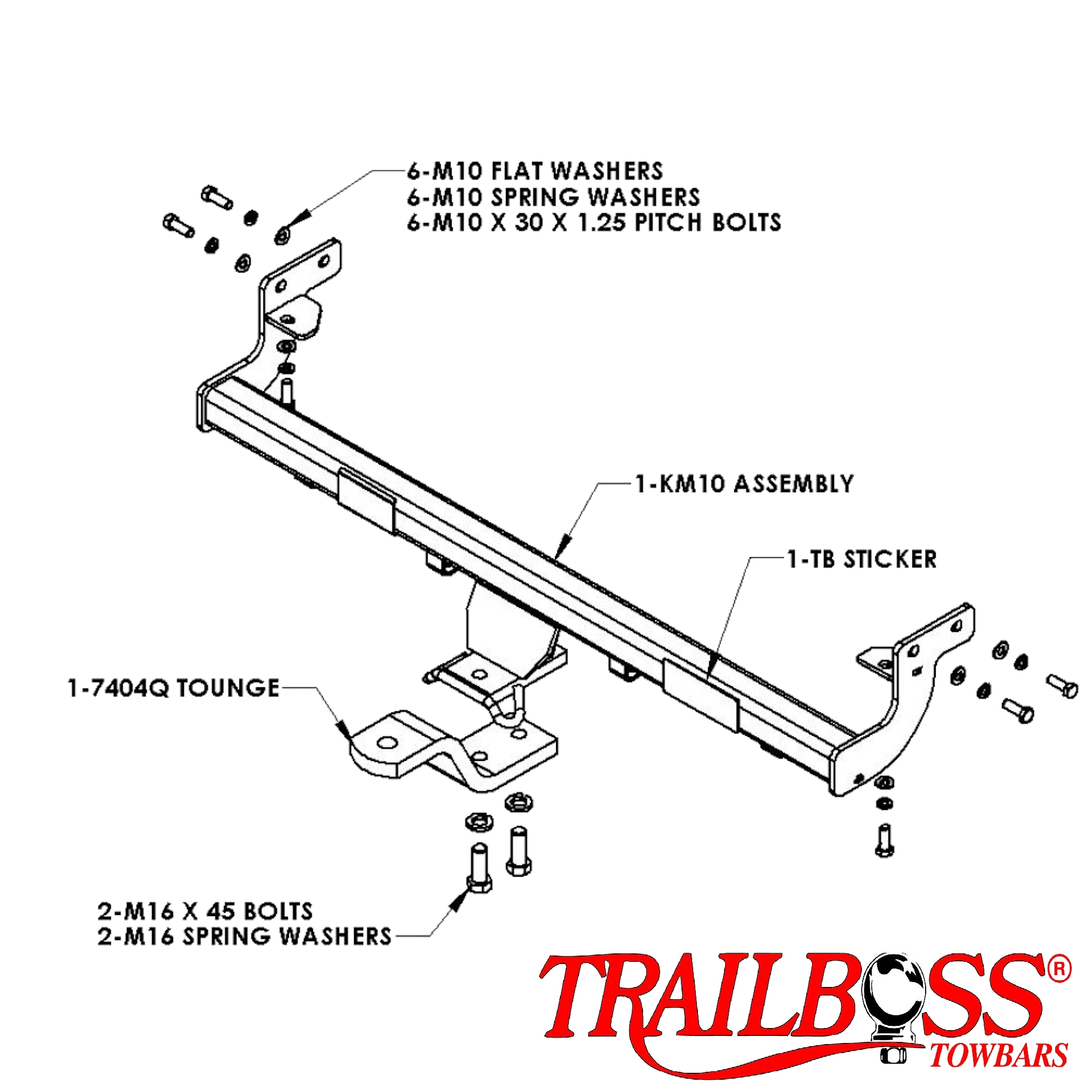 Kia Cerato (SI only) Hatch 07/2004 - 02/2009 - Towbar Kit
