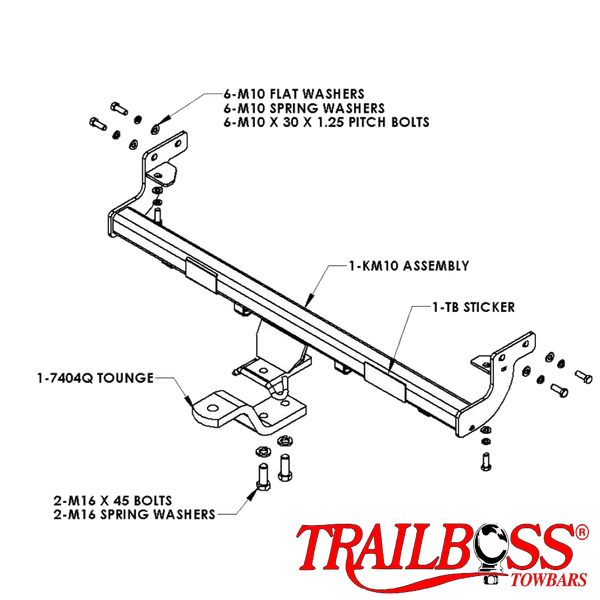 Kia Cerato (SI only) Hatch 07/2004 - 02/2009 - Towbar Kit