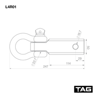 TAG Recovery Hitch - Fixed Bow Shackle (4.75T)