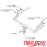 Ford Courier 2wd Cab Chassis No Step 06/1985 - 12/2006 - Towbar Kit