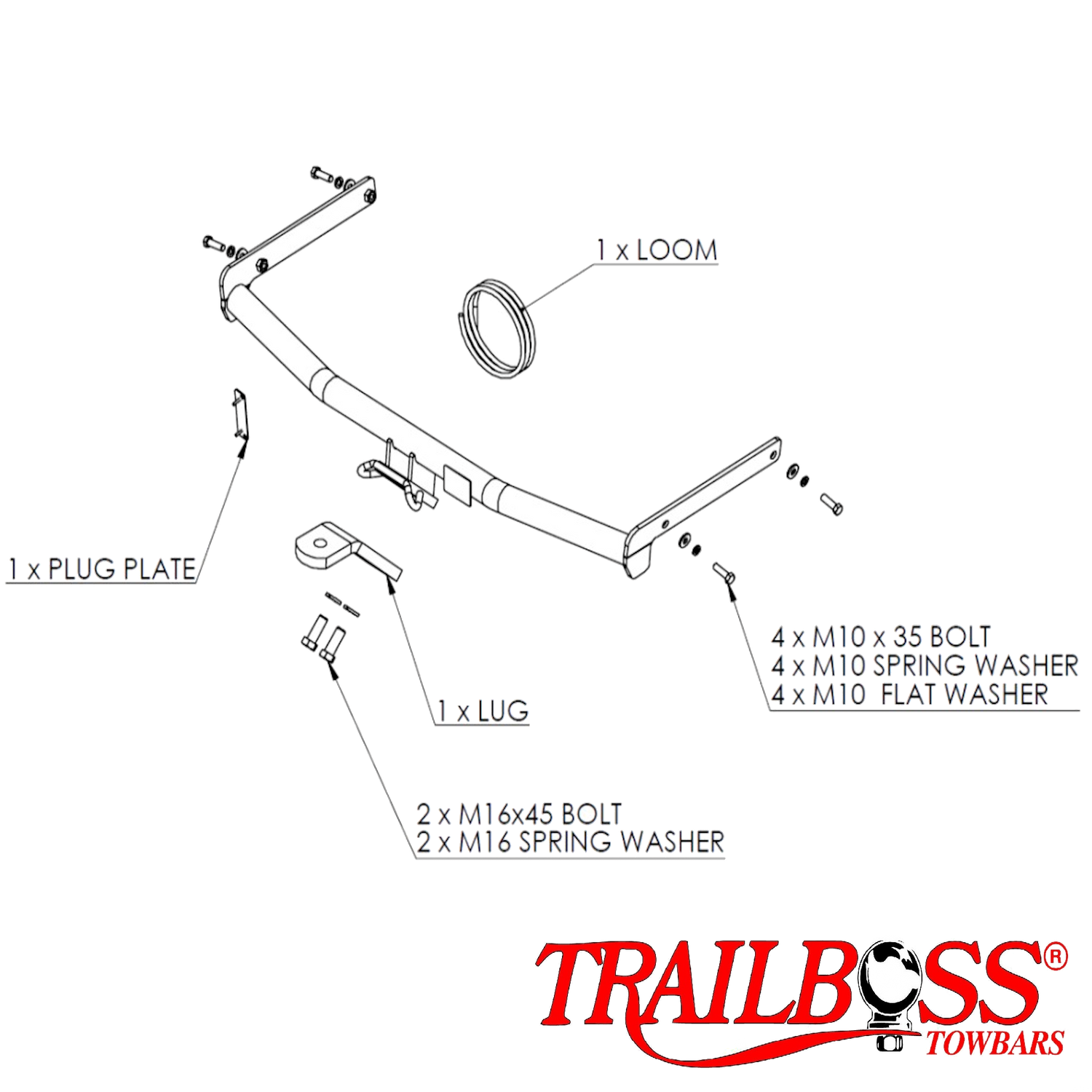 Mazda 2 5 Door Hatch (DE model) 01/2011 - 10/2014 - Towbar Kit