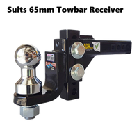 Raptor Super Duty Adjustable Ballmount to suit 65mm Receiver Rated to 4500kg