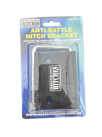 Mister Hitches Anti-rattle hitch bracket in packaging.