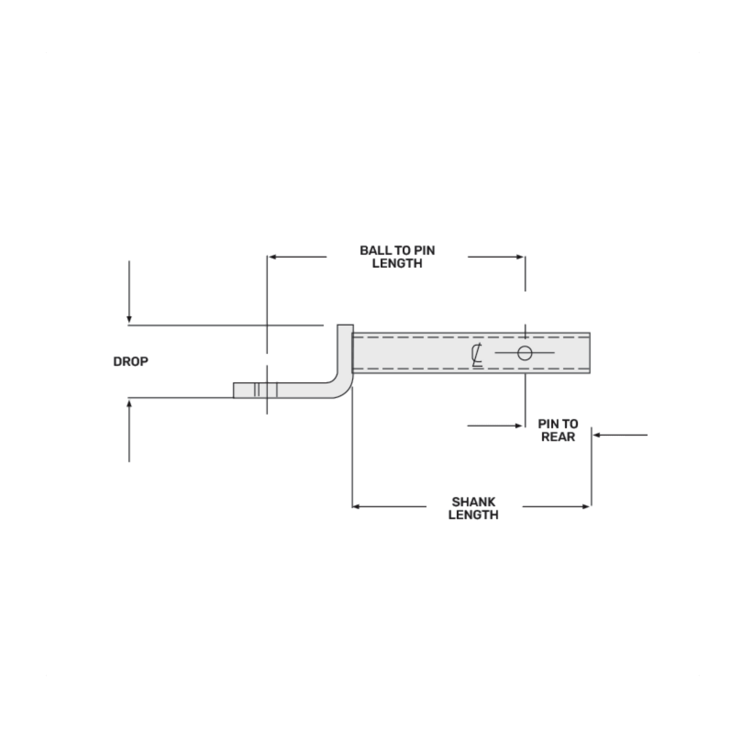 50mm Ballmount - 206mm Long, 155mm Drop, 90° Face 3500kg