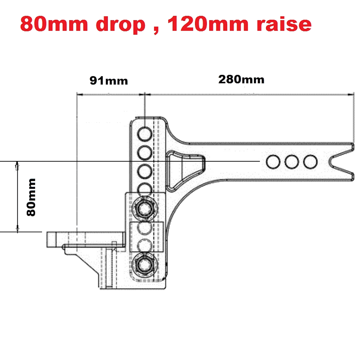 3500KG Adjustable towbar Ball Mount