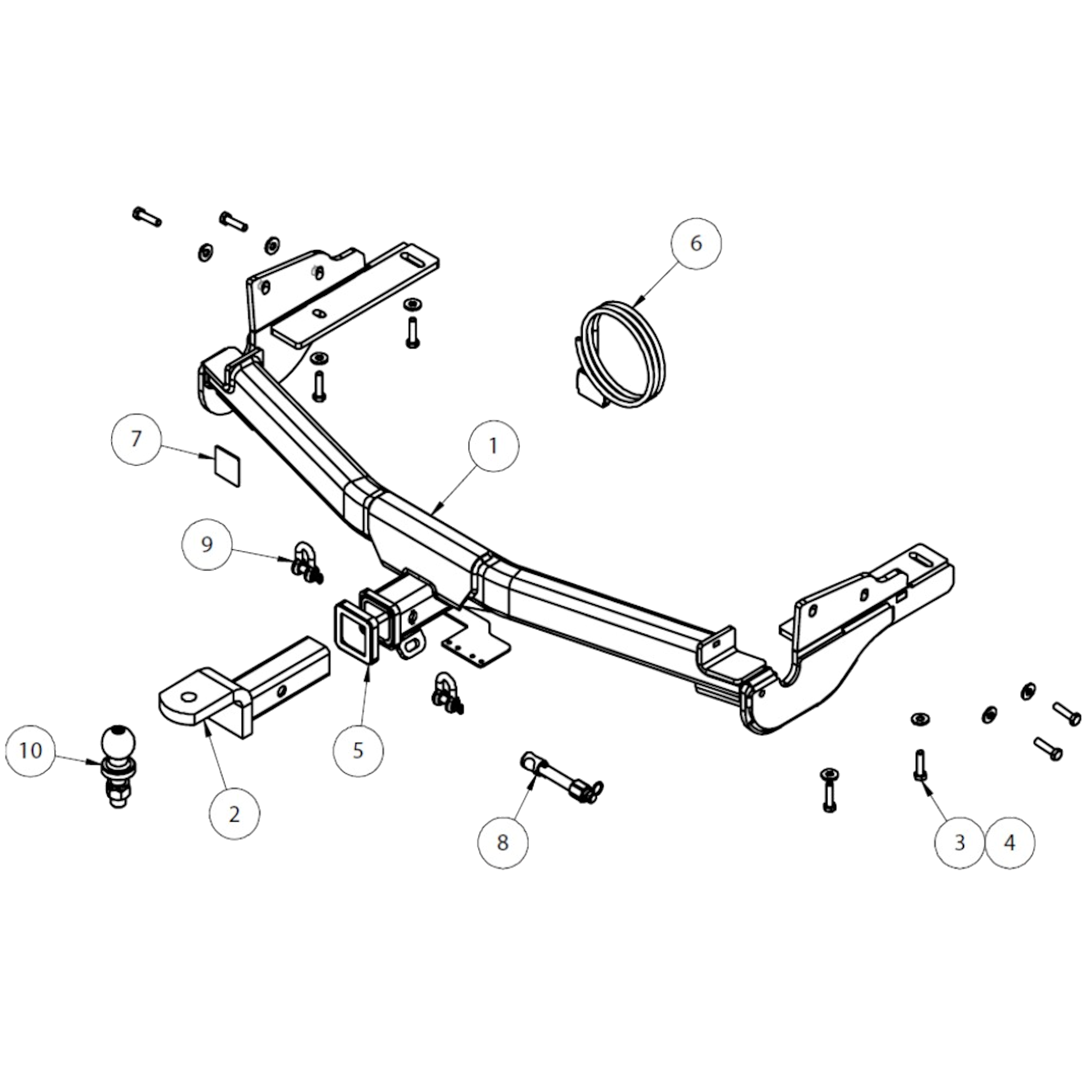 Toyota Kluger XU40, GSU40R, 45R SUV 08/2007 - 02/2014 - Towbar Kit