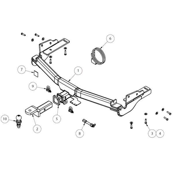 Toyota Kluger XU40, GSU40R, 45R SUV 08/2007 - 02/2014 - Towbar Kit