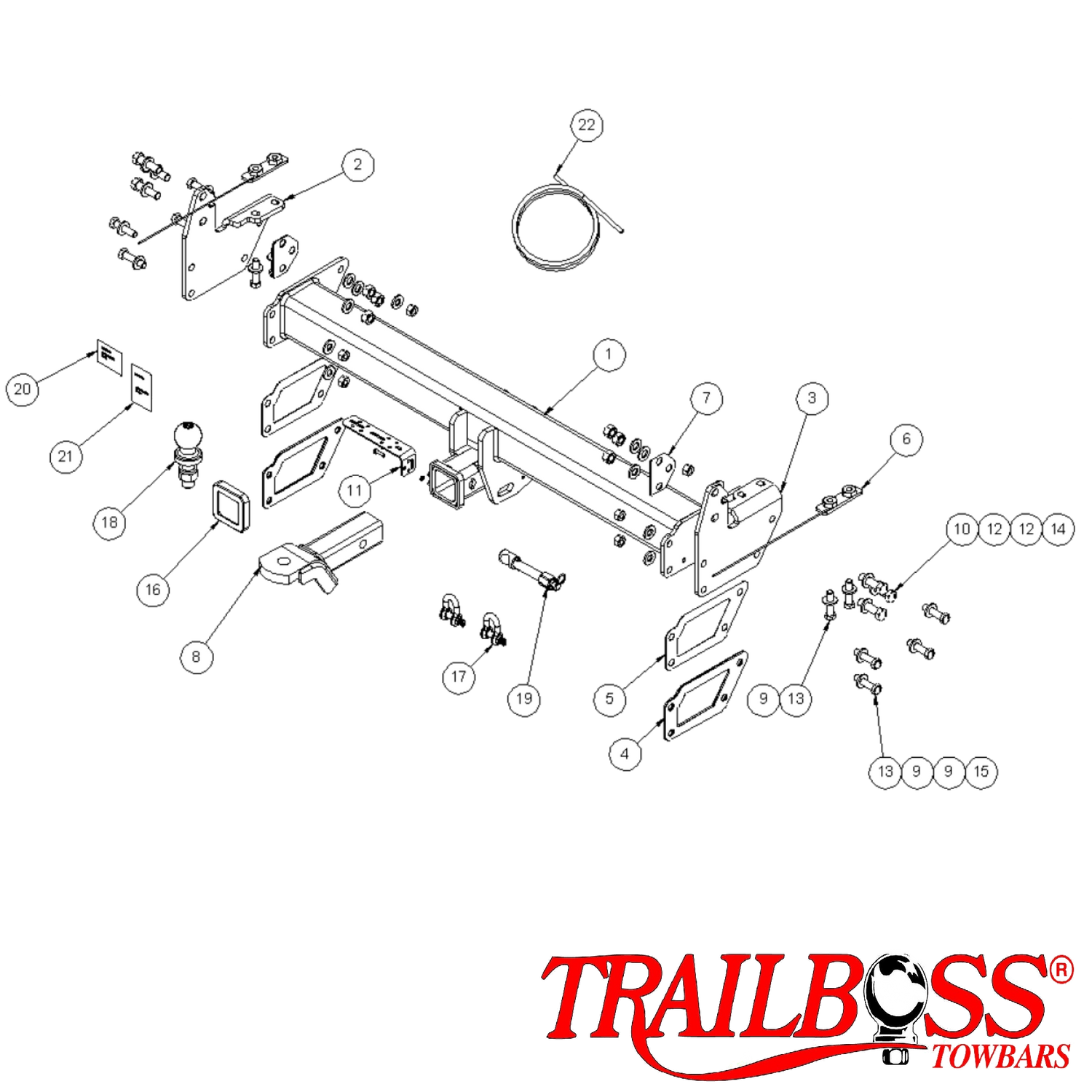Toyota LandCruiser VDJ76R 5 Door Wagon 08/2022 - On - Towbar Kit