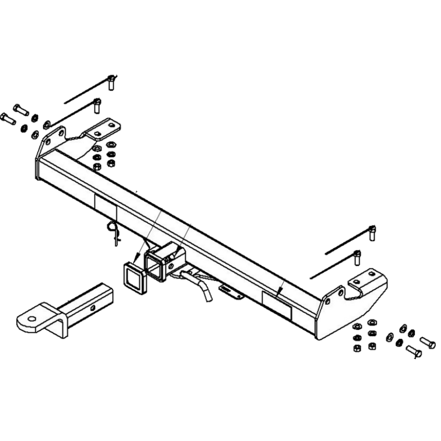 Toyota HiLux 2wd Cab Chassis No Step 04/2005 - 08/2015 - Towbar Kit