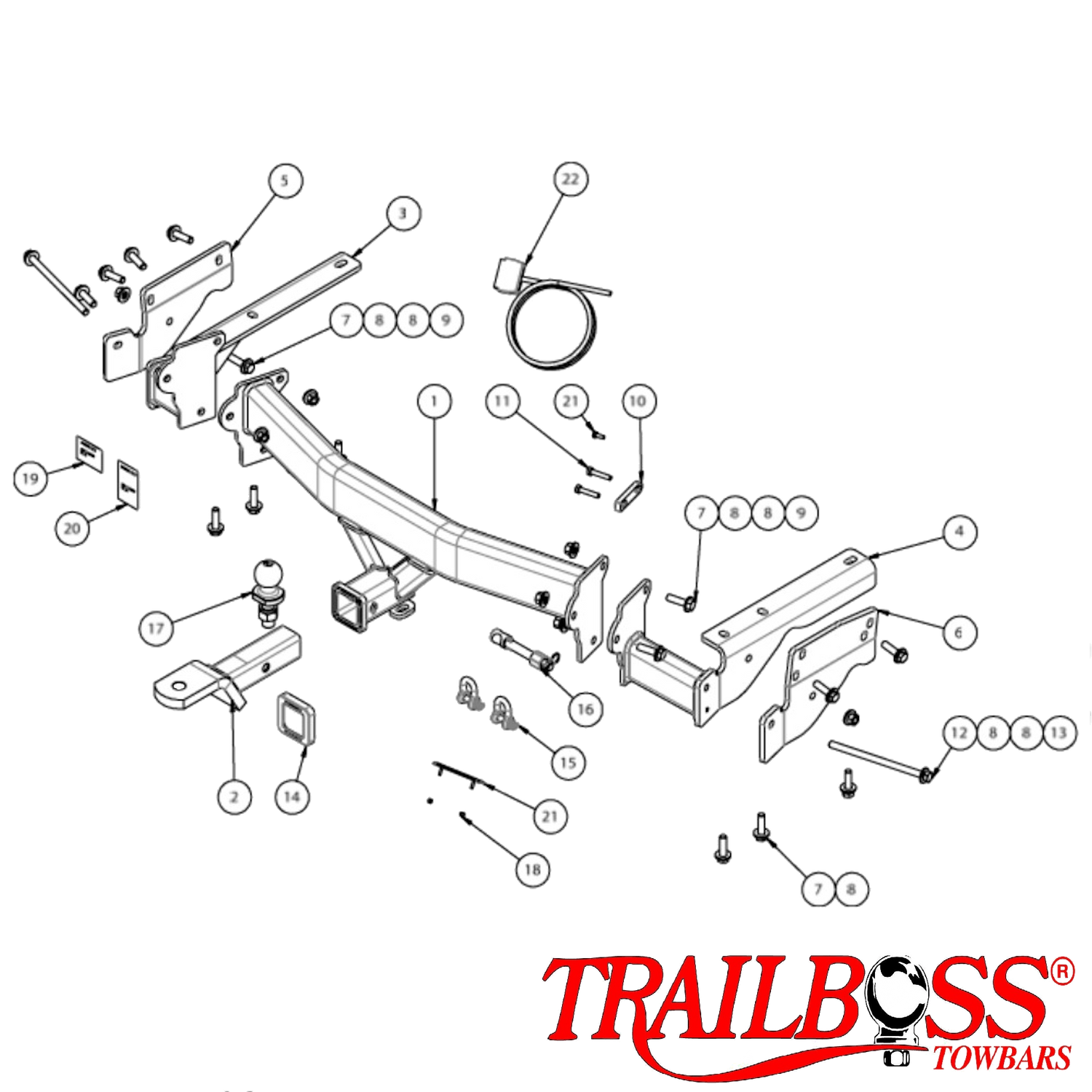 Toyota Kluger XU70, GSU75 SUV 03/2021 - 10/2025 - Towbar Kit
