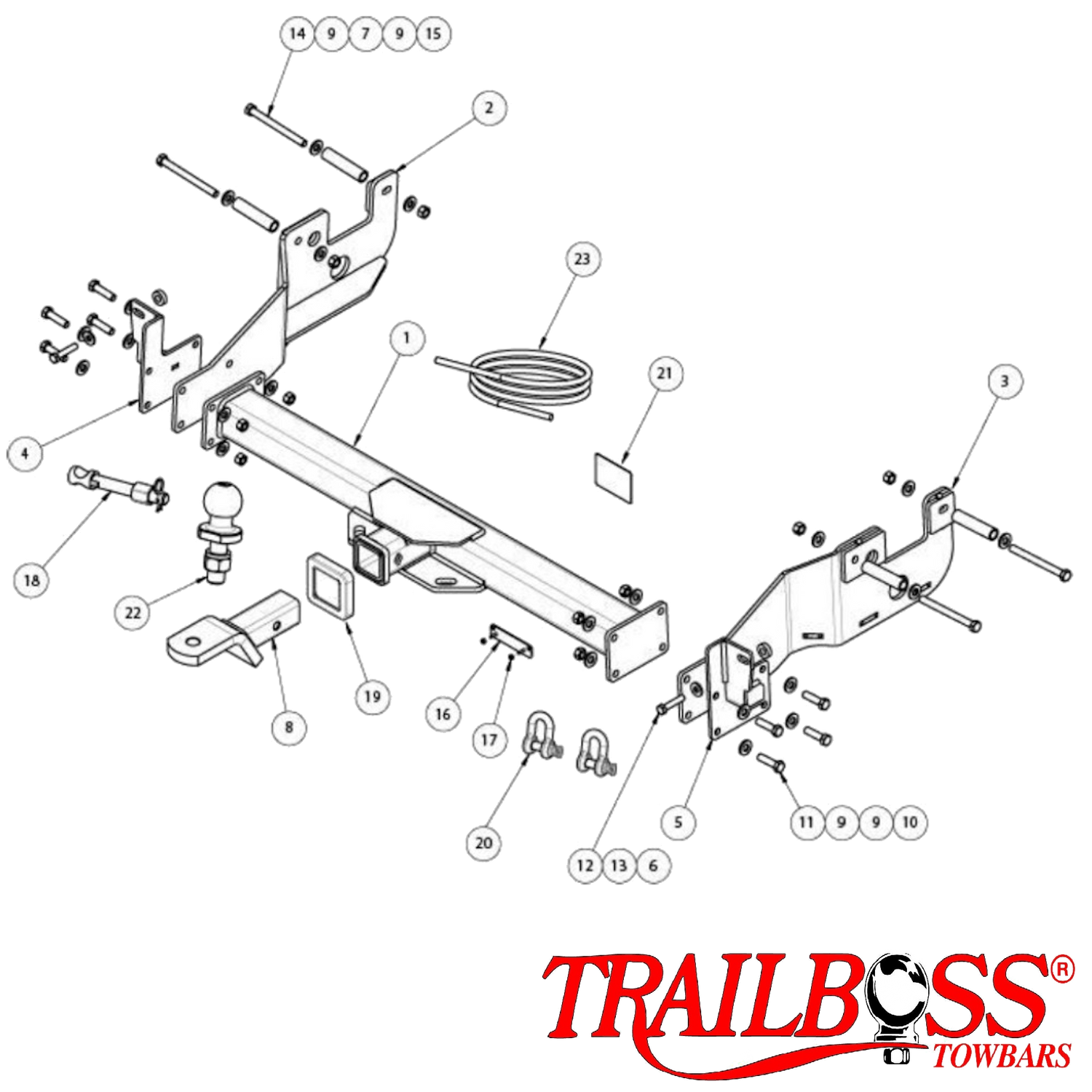 Fiat Ducato Series 6 SWB/MWB/LWB Van (Up to 5998mm Total Body Length) - Towbar Kit