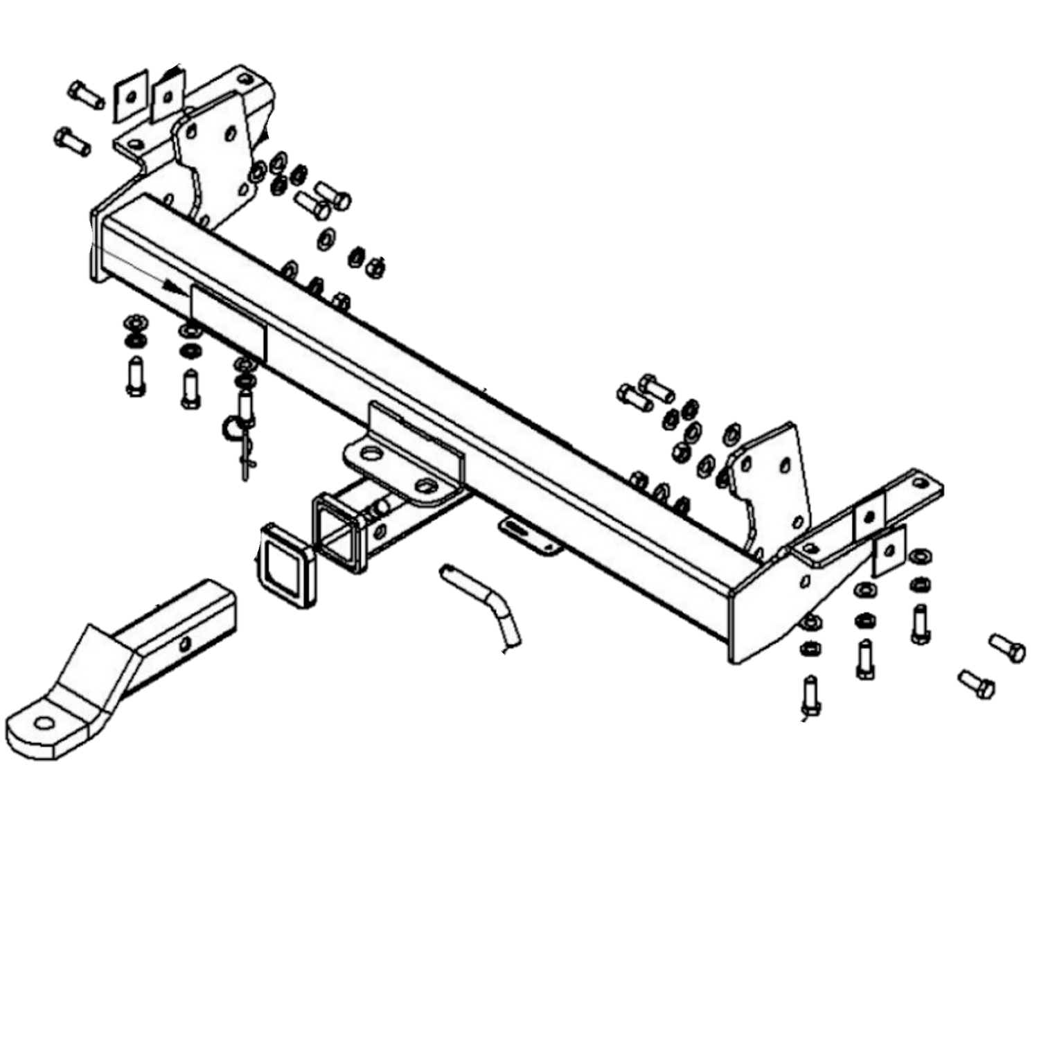 Nissan Navara D40 Tub Body With Step 10/2005 - 12/2009 - Towbar Kit