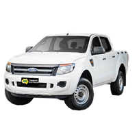 White Ford Ranger pickup truck on a white background