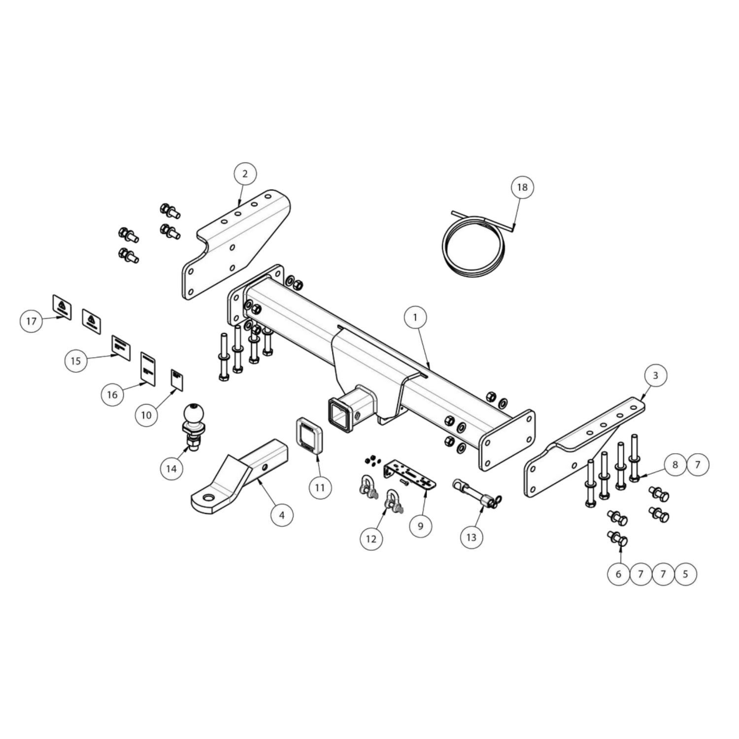 Ford Ranger T6.2 Cab Chassis 05/2022 - 11/2024 MY23 - Towbar Kit