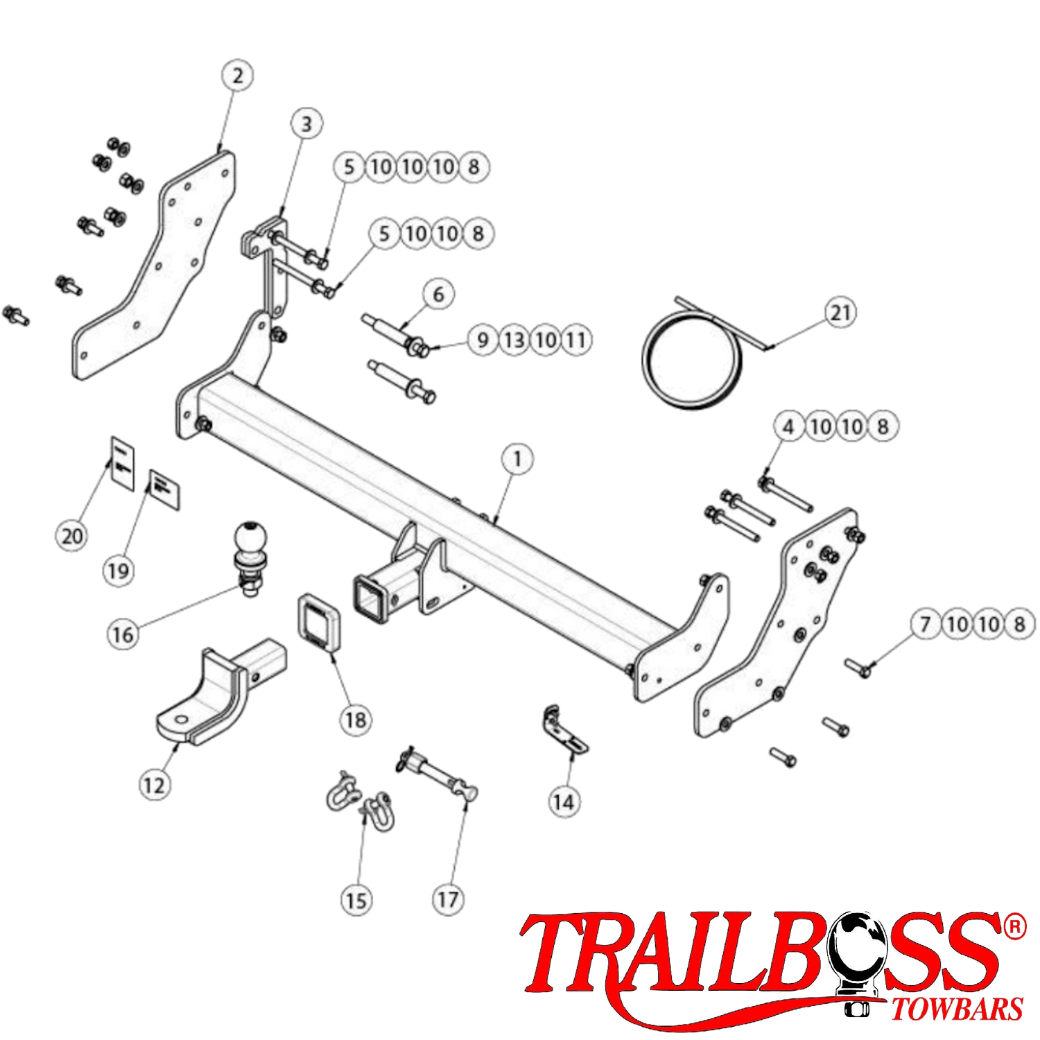 GWM Cannon Tub Body 01/2021 - On (Plug in Harness that deactivates reverse sensors) - Towbar Kit