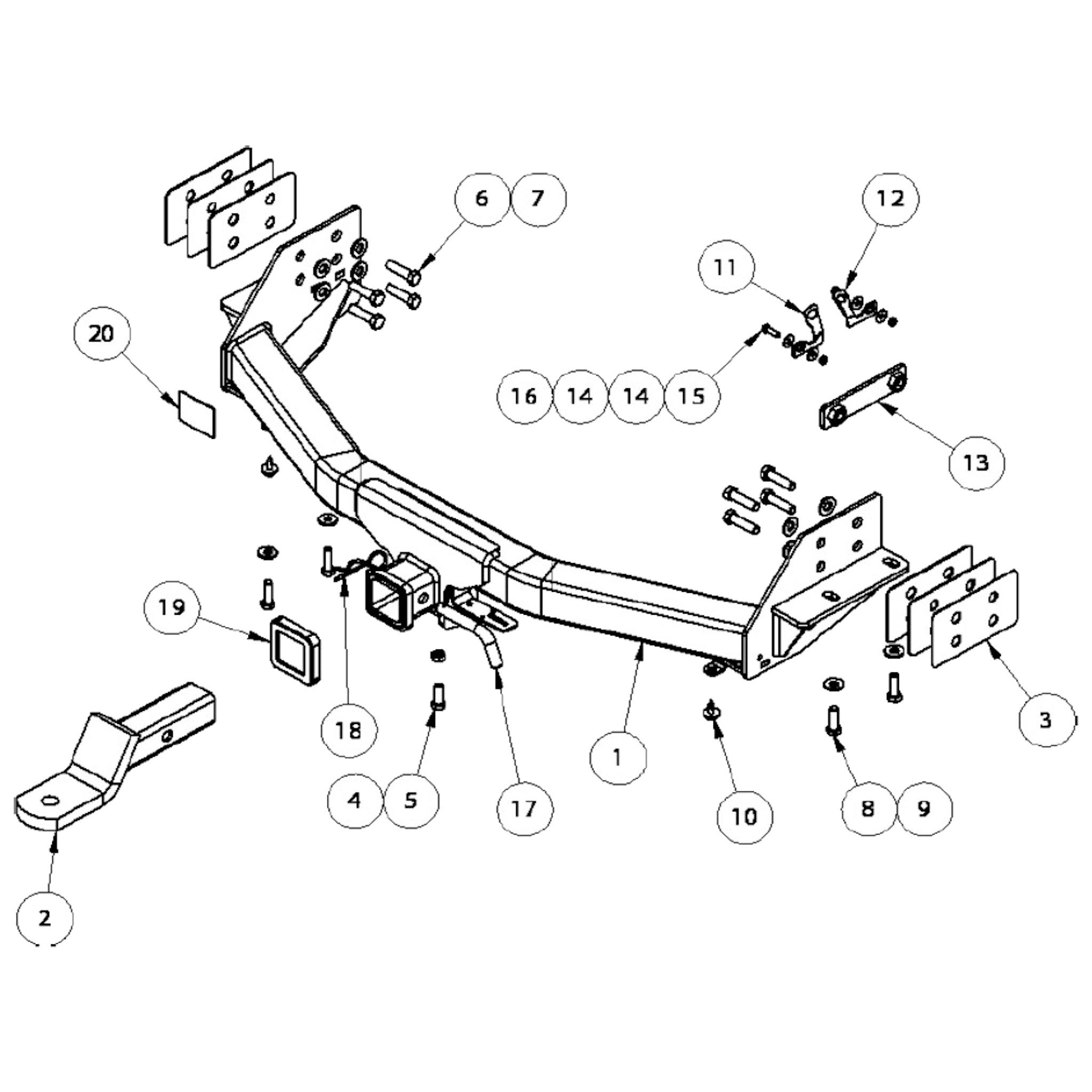 Isuzu MU-X SUV 11/2013 - 01/2017 - Towbar Kit