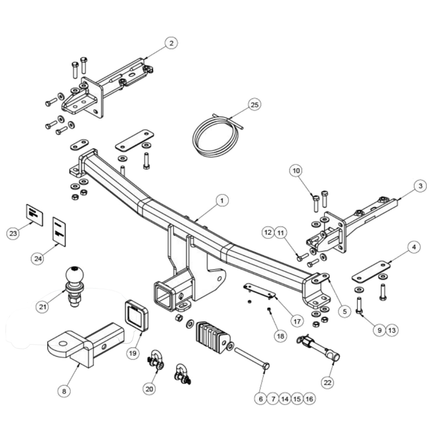 Honda CR-V SUV 07/2023 - On - Towbar Kit