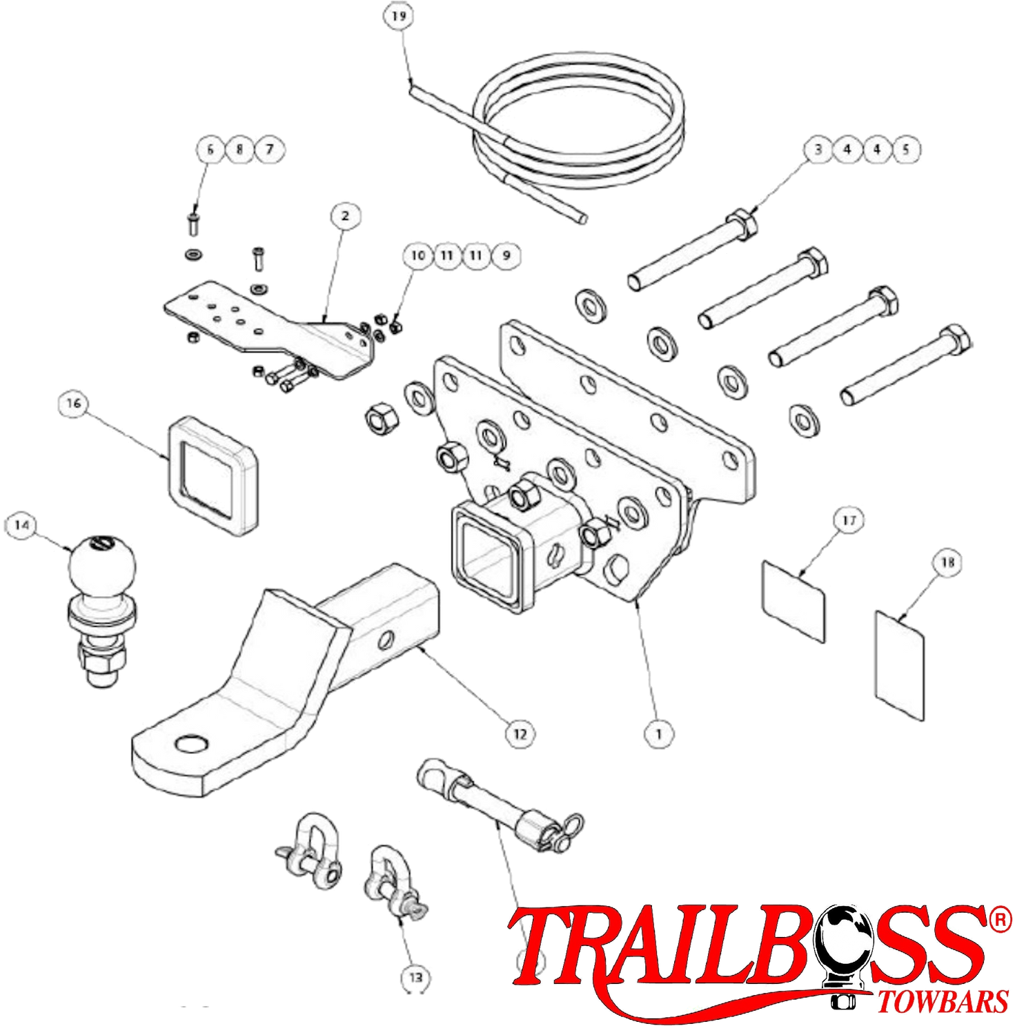 Jeep Gladiator Tub Body 01/2020 - 02/2025 - Towbar Kit