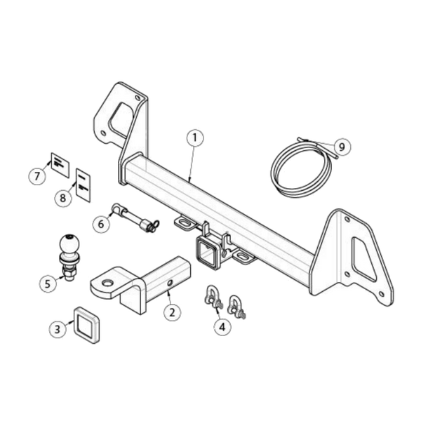 Tesla Model Y SUV 02/2022 - 12/2024 - Towbar Kit