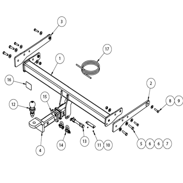 Volkswagen Tiguan SUV 06/2016 - 12/2021 (Fit AdBlue) - Towbar Kit