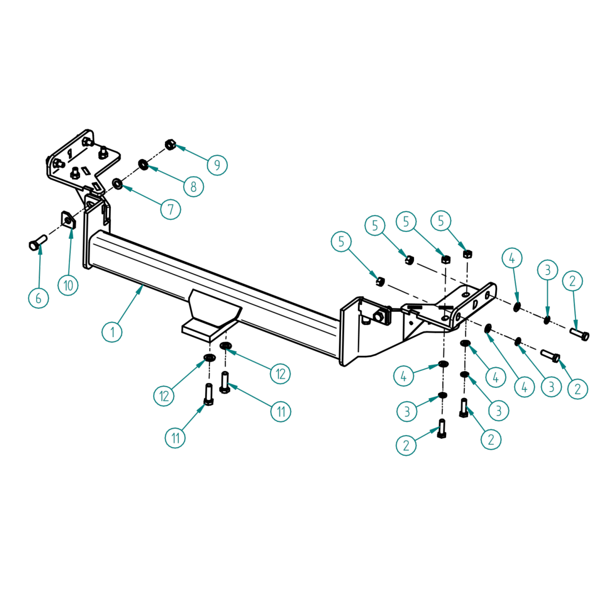 Hyundai Tucson SUV 05/2015 - 05/2018 (Built in South Korea with captive nuts) - Towbar Kit