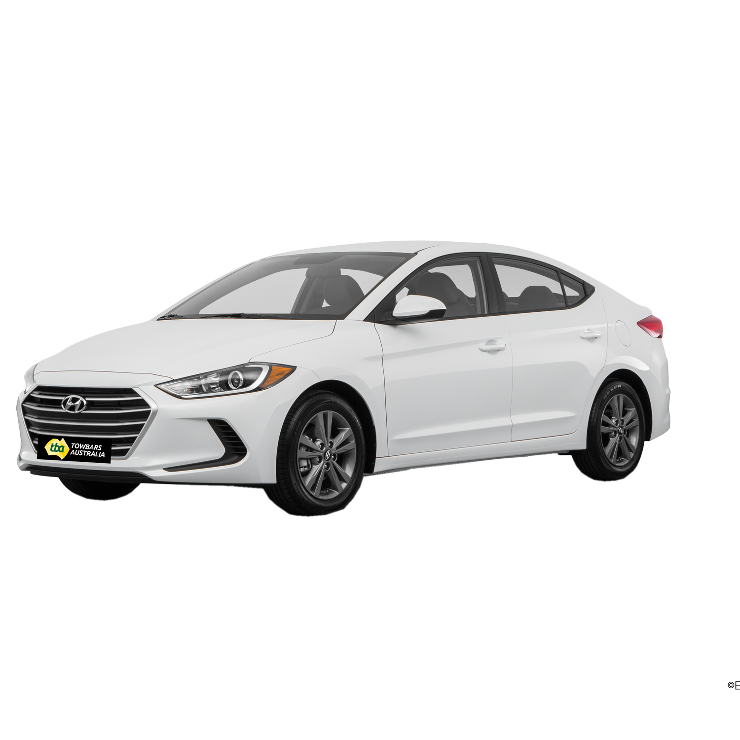 White Hyundai car on a white background