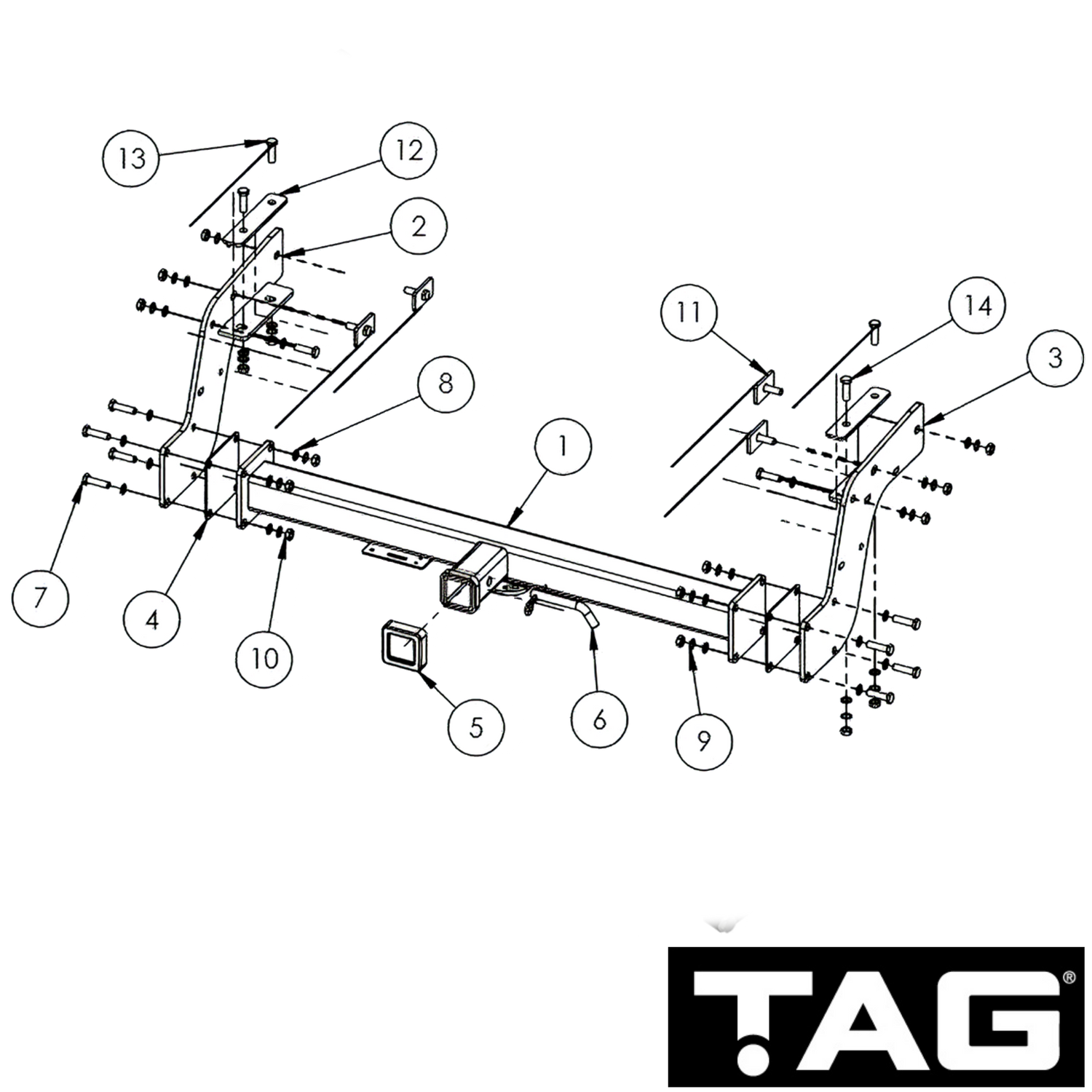 Mitsubishi Triton MQ Tub Body Ute With Step 05/2015 - 10/2018 - Towbar Kit